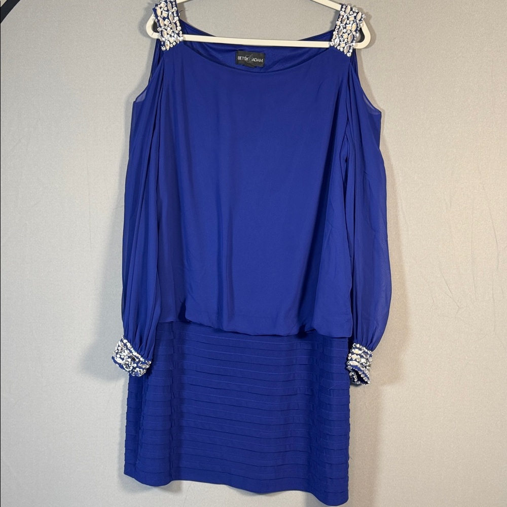 Betsy & Adam Royal Blue Dress